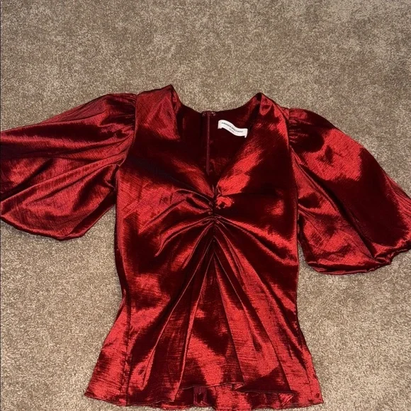 Amanda Uprichard Ruby Neveah Puff Sleeve Blouse XS. B8 - Picture 2 of 9